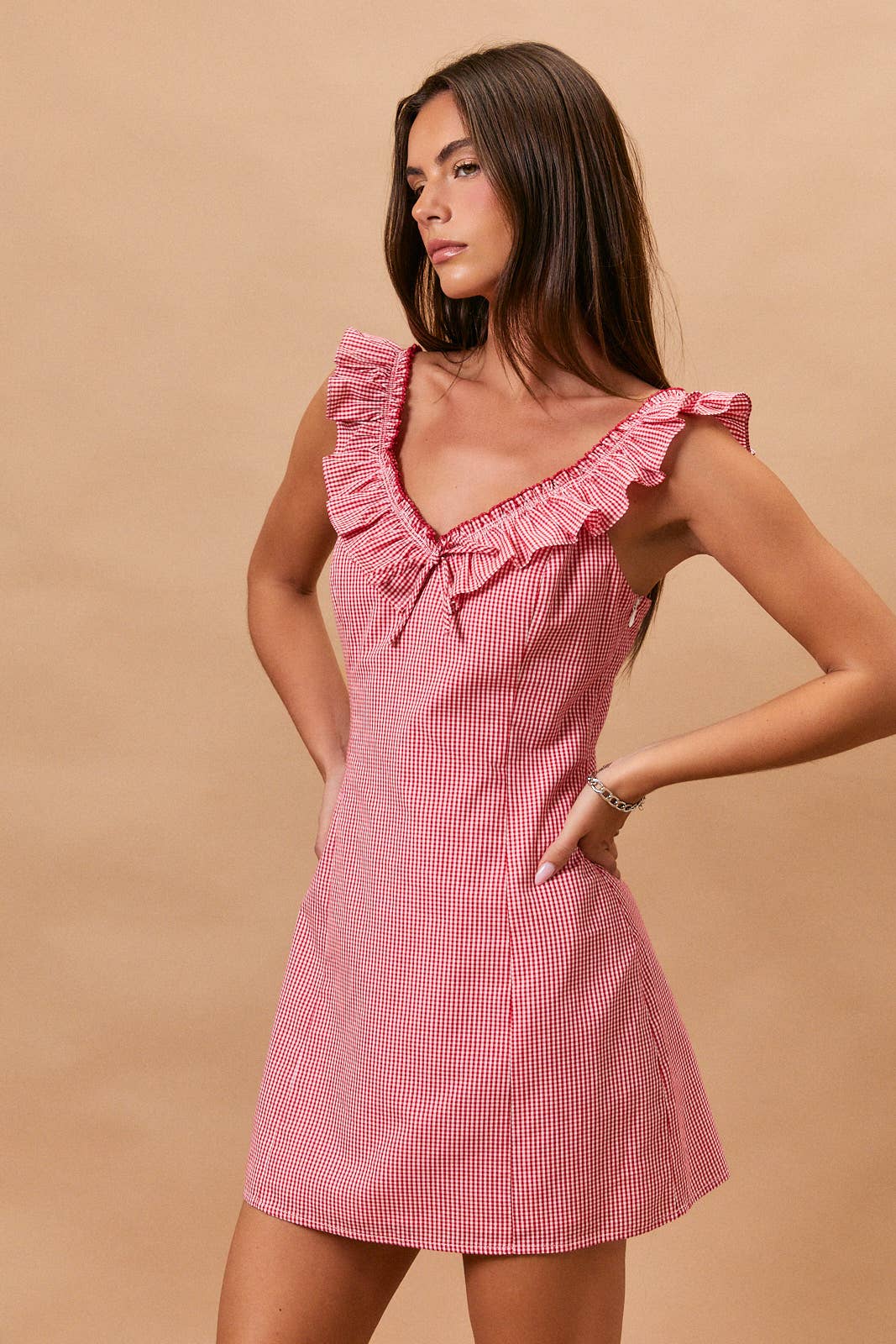 Sweetheart Western Gingham Mini Dress