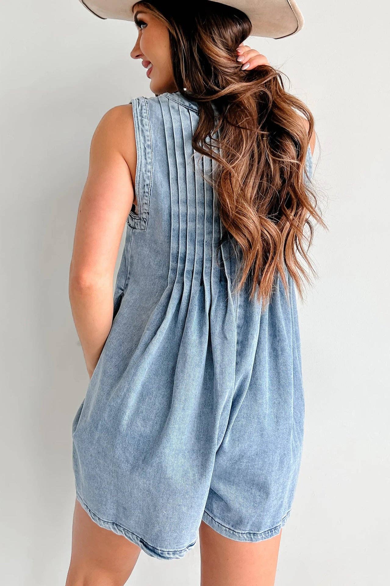 Bluebell Tie-Front Denim Romper