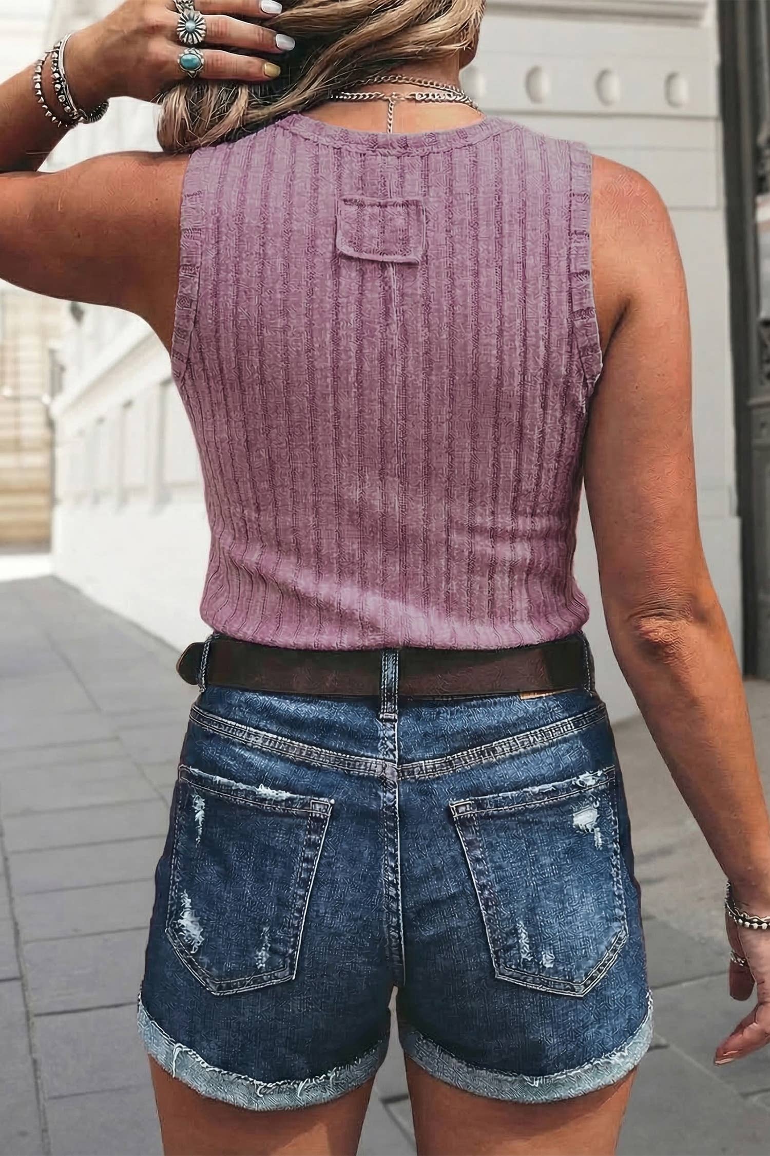 Western Slim Fit Ribbed Tank Top