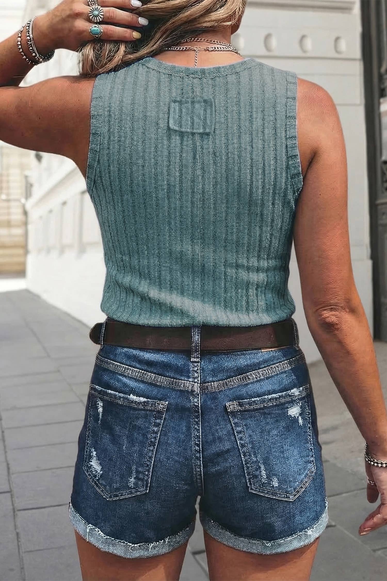 Western Slim Fit Ribbed Tank Top