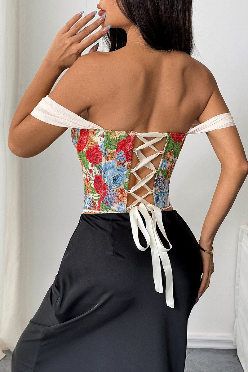 White Blossom Bustier Top