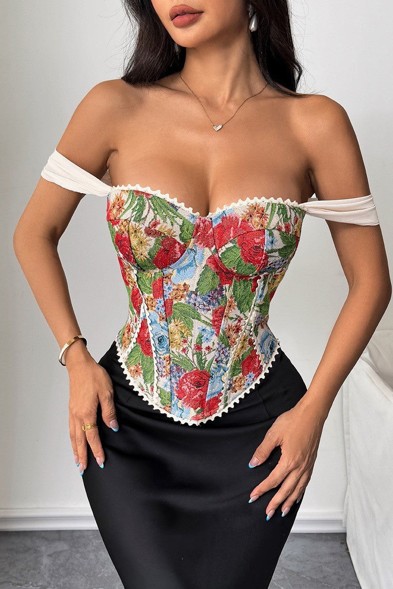 White Blossom Bustier Top