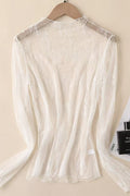 Lace Mesh Sheer Top - Long Sleeve